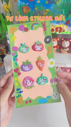 Tự làm sticker 3d bằng keo nến. DIY 3d hot glue stickers #diy #handmade #sticker #ideas