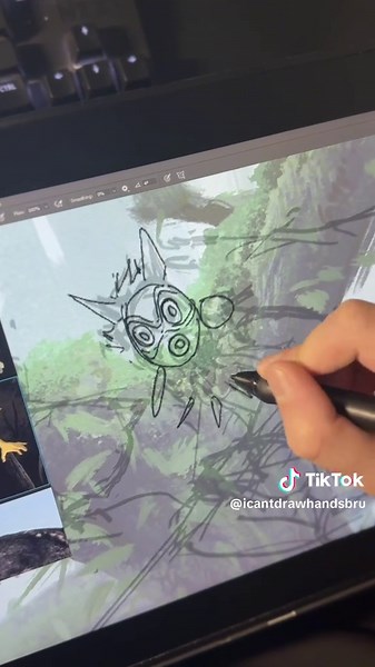 Painting Princess Mononoke on Her Wolf: A Digital Art Journey