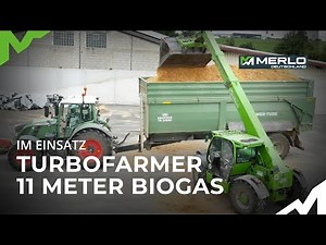 Heavy! Teleskoplader füttert Biogasanlage mit 11 m Arm (Einsatz & Check Merlo Turbofarmer TF 45.11)