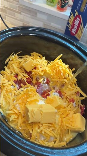Crockpot Chicken Spaghetti Recipe #shorts