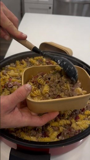 Creamy bacon, protein pasta #cooking #madprotein #recipe