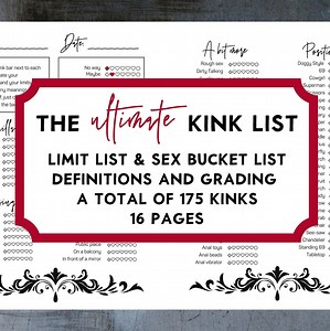 Ultimate Kink List of Kinks and Fetishes, Sex Bucket List, Sex Games, BDSM Sex Game, Kinklist, Sexy Gift for Him - Etsy UK