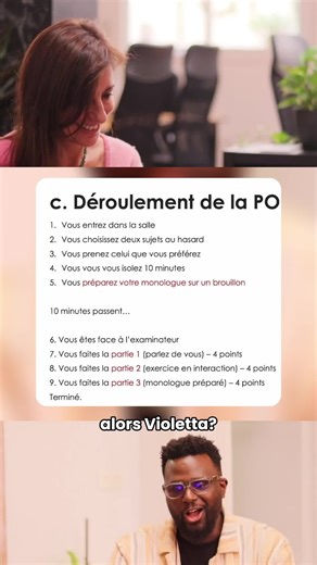 Réussir l'entretien dirigé du DELF B1 : l'exemple en pratique ! 🎓 Après la théorie, place à l'action. Dans cette vidéo, découvrez une mise en situation réelle avec une élève qui s'entraîne à se présenter pour la Partie 1 de la production orale. Points clés de l'exercice : ✅ Structurer son parcours (passé, présent, futur). ✅ Répondre aux questions avec fluidité et naturel. ✅ Respecter le temps imparti (2 à 3 minutes). L'objectif est de transformer sa présentation personnelle en un discours dynam