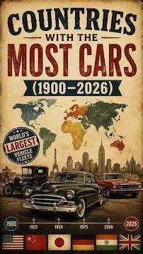 🚗 Countries with the Most Cars (1900–2026) 🌍 | World's Largest Vehicle Fleets