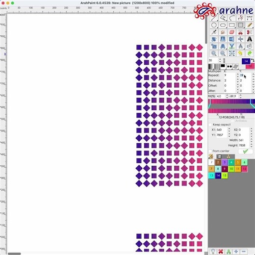 Design with mixed shapes in ArahPaint