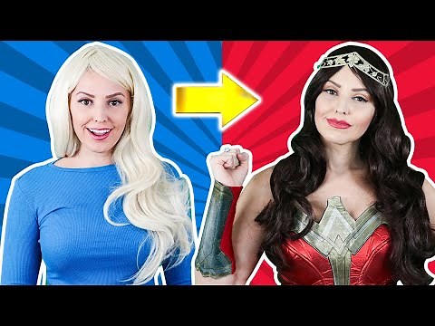 WONDER WOMAN MAKEOVER! DC Girls Magic DIY Makeup Tutorial Jenn Barlow
