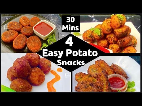 4 Easy Potato Snacks Recipe | Potato Starters | Quick and Easy Recipe in 30 mins| 4,Easy ways