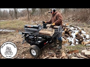 SPLITTING FIREWOOD WITH THE TRACTOR SUPPLY COUNTYLINE 40 TON LOG SPLITTER.#21