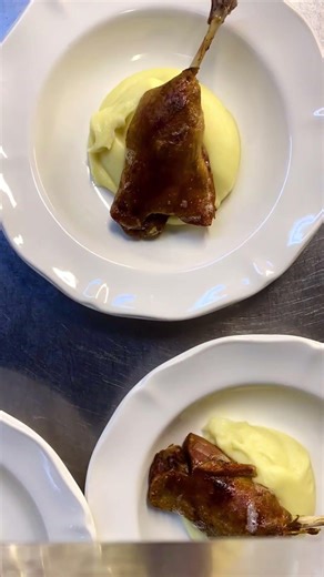 Restaurant Kitchen: Duck Confit & Creamy Mash with Hoisin Sauce 🍽️ #shorts