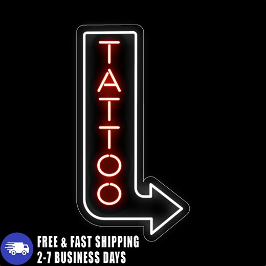 Tattoo Salon Arrow Right Neon Sign, Outdoor Right Arrow Led Sign, Tattoo Shop Sign, Tattoo Arrow Right Led Neon Light, Tattoo Studio Signage - Etsy UK
