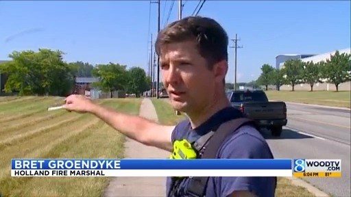 9 departments work together to stop fire at battery warehouse