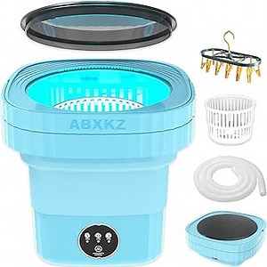 Portable Washing Machine, Mini Washing Machine Foldable, 6.5L Small Washer Machine and Dryer, Intelligent Bucket Laundry Machine w/ 3 Modes Deep Cleaning Baby Clothes, Underwear, Socks, Travel