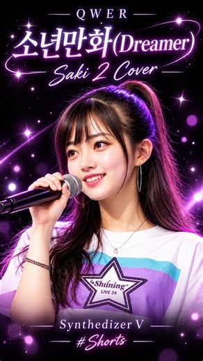 QWER - 소년만화(Dreamer)｜Saki 2 Cover 🎤 Synthesizer V #Shorts