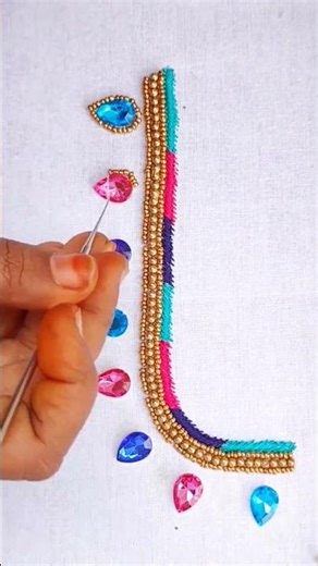 simple elegant look neck design essay Way step by step #youtubeshorts #trending #public #viral #diy