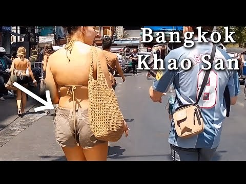 Beautiful Women Back View | 外国美人後ろ姿 Bangkok Street Walk｜khaosan day