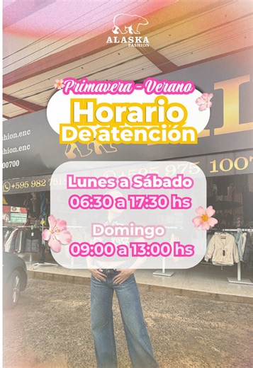 📍 ¡Nuestro horario para que nos visites! 🕡 Lunes a sábado: 06:30 a 17:30 hs. 🕘 Domingos: 09:00 a 13:00 hs. ¡Te esperamos en Alaska! 💖