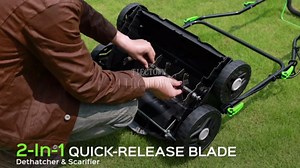 14-Inch 13.5 Amp 2-in-1 Electric Dethatcher and Scarifier with 11.5-Gallon Collection Bag, Lawn Dethatcher with 5-Position Depth Adjustment, Blade Replacement Without Tool - Orange