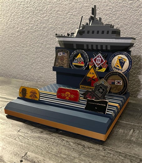 3D Printed Naval Ship Challenge Coin Display: Military Gift, Holds 35 Coins - Etsy