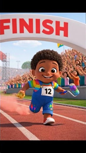 Baby Painter Running a Race | Cute Baby Runner Cartoon 🏃‍♂️🎨