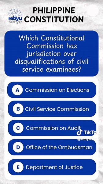 Philippine Constitution No. 3 (10 questions) Clear display to see the options better. Pause the video if you need more time. Share your score in the comment. What topics do you want next? review #csc #csereview #philippineconstitution #stem #review #upcat #ustet #acet #dcat #pupcet #nucat #feucat #entranceexam #collegeentrance #examreview #studywithme #highschool #college