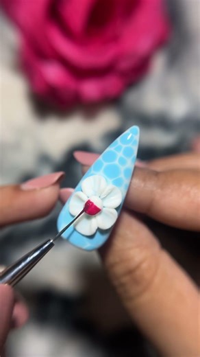 3d flower with ladybug nail art tutorial #shorts #nails #nailart #tutorial