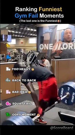 Ranking Funniest Gym Fail Moments 💪😂 #shorts #funny #fails