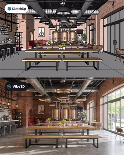 Vibe3D on Instagram: "Turning visions into wow moments 😍✨ With Vibe3D, your 3D models get the glow-up they deserve — ultra-realistic renders in a snap ⚡️ Fast, easy, accurate, and budget-friendly 💡💸 Design magic, just a click away 🎨💻 . . [3dvisualisation, Architecture, Sketchup, Vibe3D] . . #architects #3dvisualization #rendering3d #sketchup #archviz #architectureclients #AIarchitecture #AI #architecture"