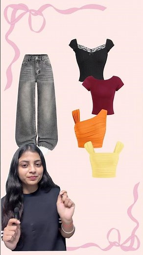Best top color combinations with black, grey & white pants🤍 #fashion #fashiontrends #jeans #outfit