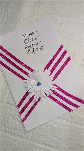 Notebook decors |Assignment first page decor #diy #cute #papercraft #youtubeshorts #trending #shorts