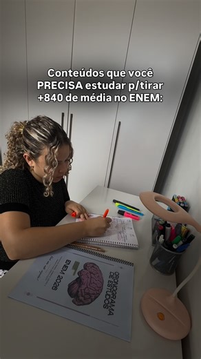 gabi mota | studygram 📚(ENEM) on Instagram: "LISTA COMPLETA 👇🏻 - Primeiro, já salva esse conteúdo para não esquecer. ‼️ Se você quer receber meu CRONOGRAMA DE ESTUDOS ESTRATÉGICO para o ENEM, você precisa: ☑️ me seguir ☑️ comentar “ENEM” Vamos aos conteúdos mais importantes para revisar nessa última semana até a prova: 🔢 MATEMÁTICA: - Matemática Básica - Estatística - Funções - Geometria Plana e Espacial - Probabilidade 🌳 BIOLOGIA: - Ecologia - Fisiologia Humana - Botânica ⚛️ QUÍMICA: - Quí