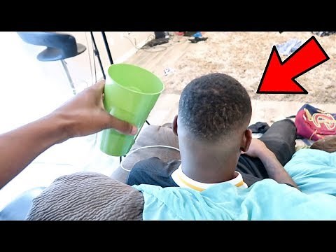 POURING WATER ON AR'MON HEAD PRANK!!