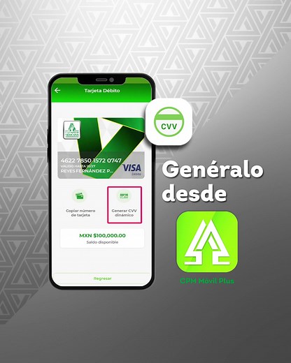 Este fin de año, usa el CVV Dinámico de la #TarjetaDeDébitoCPM para proteger tus compras en línea. Genéralo fácil y rápido desde #CPMMóvilPlus. | Caja Popular Mexicana