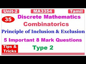 Discrete Mathematics | MA3354 | Unit 2 | Combinatorics | Principle of Inclusion & Exclusion in Tamil