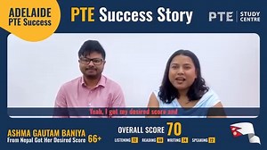 🎉 Ashma from #Nepal secures her #PTE target score 🇳🇵 👏 Ashma achieved her desired PTE result through strong motivation and dedicated support from PTE Study Centre trainers, especially during 1-on-1 personalised sessions. 💯 She also attributes her success to regular and consistent practice in our PTE lab, which helped her build confidence and accuracy over time. ❤️ We are delighted to receive her vibrant video testimonial. Her smile and energy will surely motivate and encourage the PTE Study