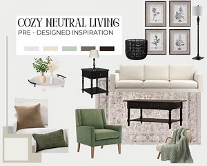 Cozy Neutral Living Room Mood Board: Interior Design Inspiration (PDF Download & Shopping List) - Etsy UK