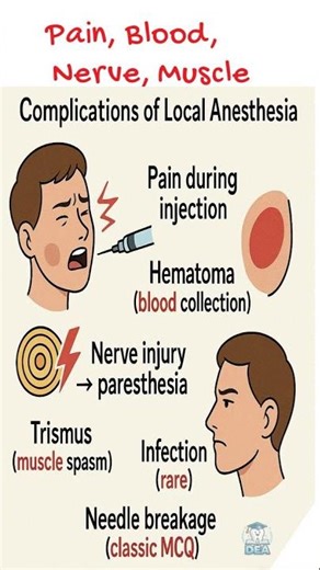 Dental Local Anesthesia Complications Must Know Exam Question 🦷