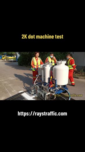 98:2 coldplastic dot marking machine test before delivery #womenpower #roadmarkingmachine #MMA #pavementmarking #roadpainting #pavementstriping #roadmarkings #roadsafety #roadstriping #raystraffic