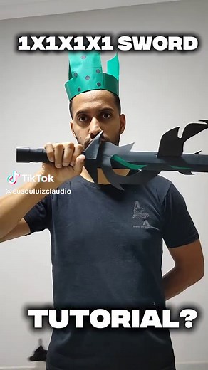 Tutorial de como fazer a espada de papel 1x1x1x1