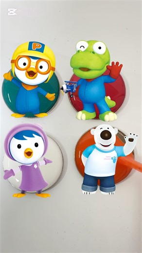 Pororo Friends Cartoon Character Pins / Kids Decorative Buttons Set #colormixing #trending #shorts