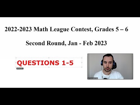 Math League Contest, Grades 5 – 6 Second Round, Jan - Feb 2023 QUESTIONS1-5