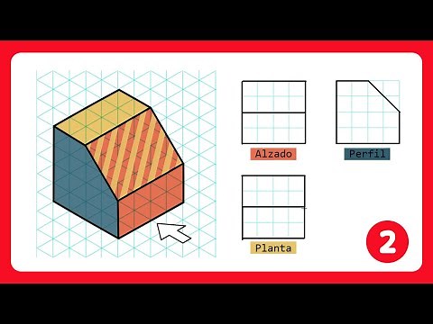 Alzado, Planta y Perfil - Pieza 2 - de Axonométrico a Vistas Diédricas - Paso a Paso