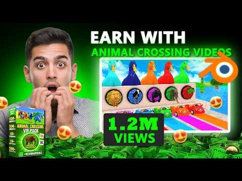 How to make Animal Fountain Crossing Animations in Blender | Long Slide Game