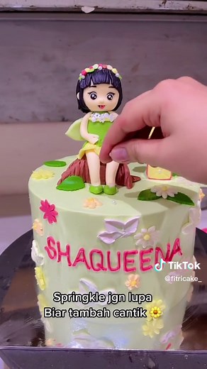 Tinkerbell cake by Fitri cake 🌼☘️ #fyp#tutorialcake#tinkerbellcake#fondanttutorial#tokokue#curupbengkulu