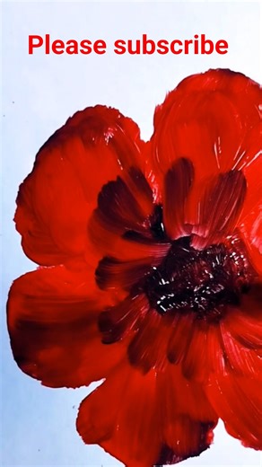 painting ideas![easy and quick tutorial for beginners]red poppy flowers#art #shorts #flowers