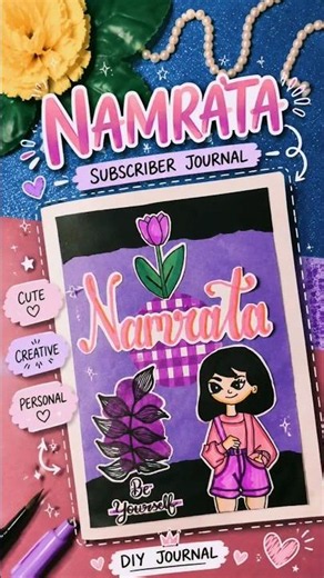 Cute DIY Subscriber Journal Cover for Namrata 💜✨ #handmade #art #diy #ytshorts #craft #yt #diycrafts