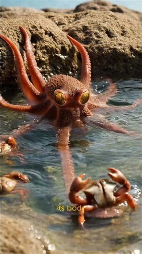 This Octopus Leaves The Ocean And Walks On Land To Hunt