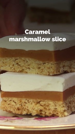 23K views · 106 reactions | This is the caramel slice upgrade you didn't know you needed! This slice combines marshmallow and a fudgy condensed milk caramel on top of a coconut cake base. If you'd like this recipe, Google 'BestRecipes Caramel marshmallow slice'. #caramelslice #marshmallowslice #coconutslice #easybaking | Best Recipes | Facebook