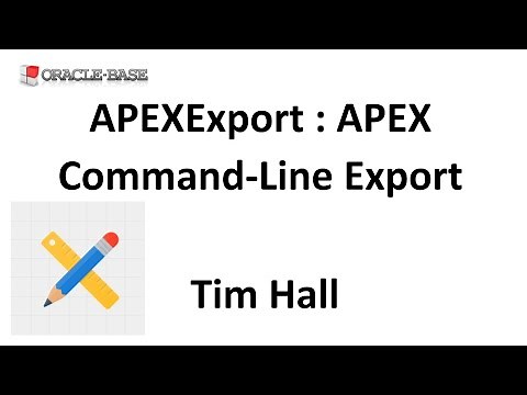 APEXExport : Export APEX Applications and Workspaces From the Command Line