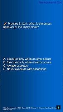 CBSE Class 12 Computer Science | Chapter 1 Python Exception Handling Exercises | Practice Questions