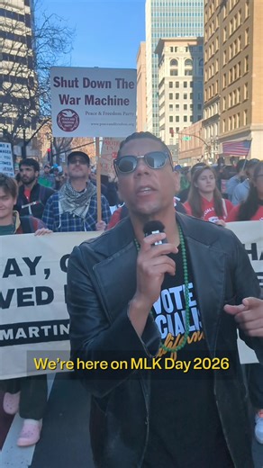 This MLK Day 2026 we honor Dr Martin Luther King’s radical legacy, and continue the fight against the three evils of capitalism that he identified: racism, poverty and war. King united struggles across race and class because he knew the enemy is the same: billionaires and corporations rigging the system. The best way to honor King is to join the struggle. Not moments of silence—moments of action. So join the socialist movement and register for the Peace and Freedom party. It’s time for a Califor